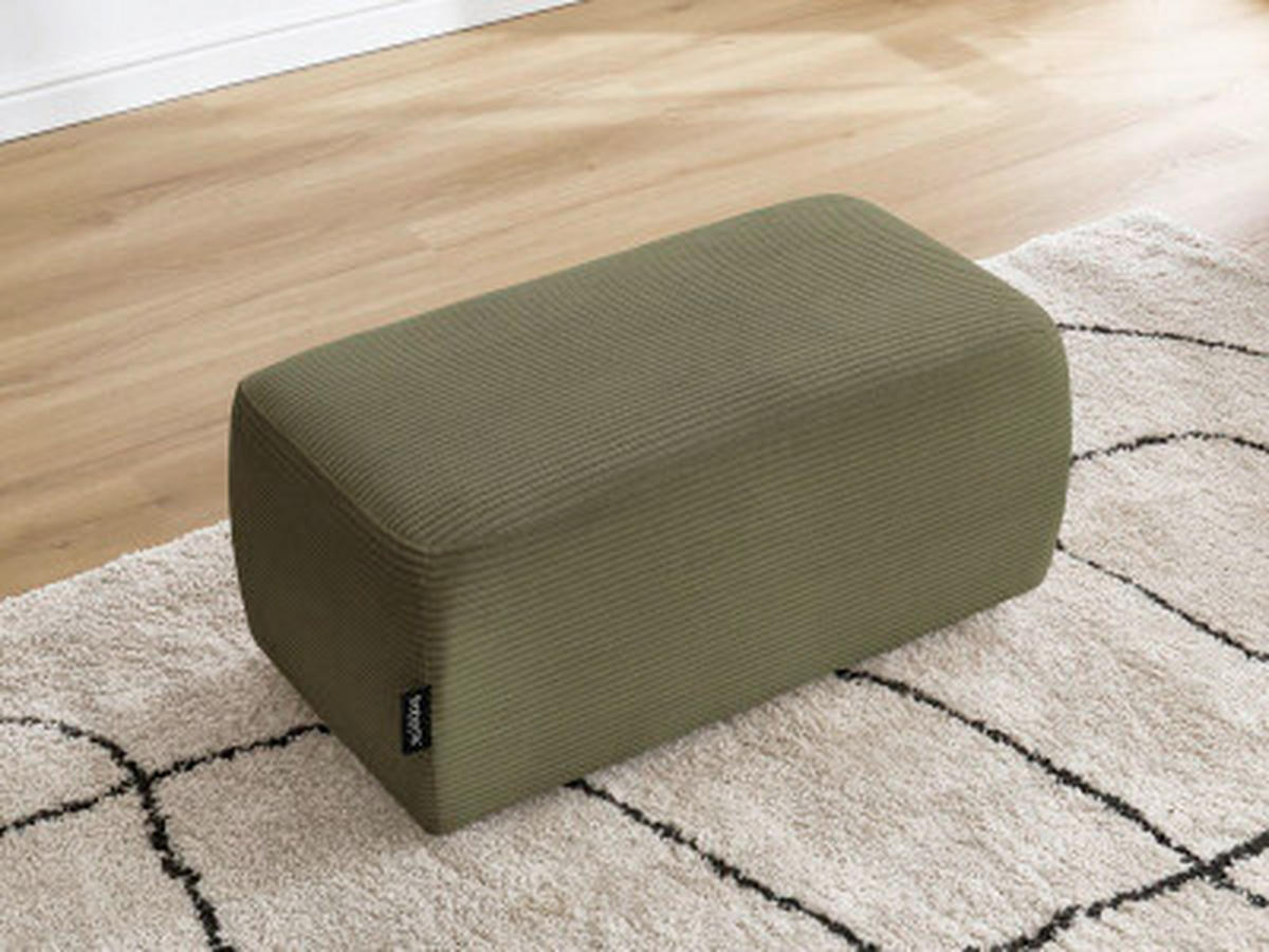 HOCKER ATILLA Cord Hellgrün  - Schwarz/Hellgrün, MODERN, Kunststoff/Textil (92/44/48cm)