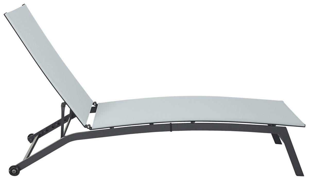 SONNENLIEGE 195/90/63 cm  - Anthrazit/Weiß, Basics, Metall (195/90/63cm) - Ambia Garden