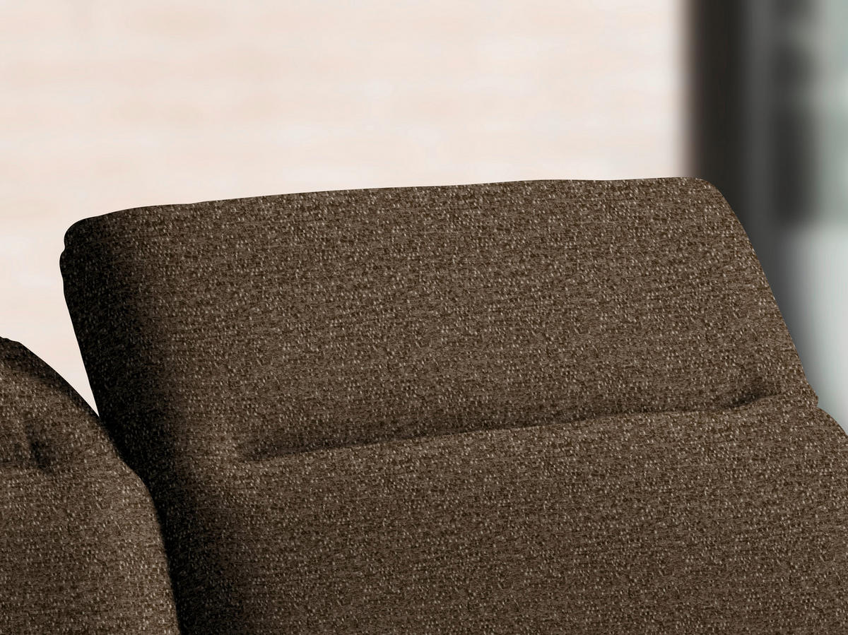 ECKSOFA in Webstoff Braun  - Schwarz/Braun, Design, Textil/Metall (289/180cm) - Stylife