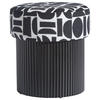 HOCKER in Textil, Holzwerkstoff Schwarz, Weiß  - Schwarz/Weiß, Design, Holzwerkstoff/Textil (40/43/40cm) - MID.YOU