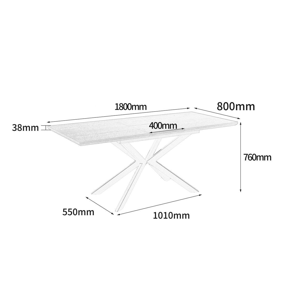 STOL ZA BLAGOVAONICU  prirodne boje, crna  metal, drvni materijal      - prirodne boje/crna, Moderno, drvni materijal/metal (140/80/76cm) - MID.YOU