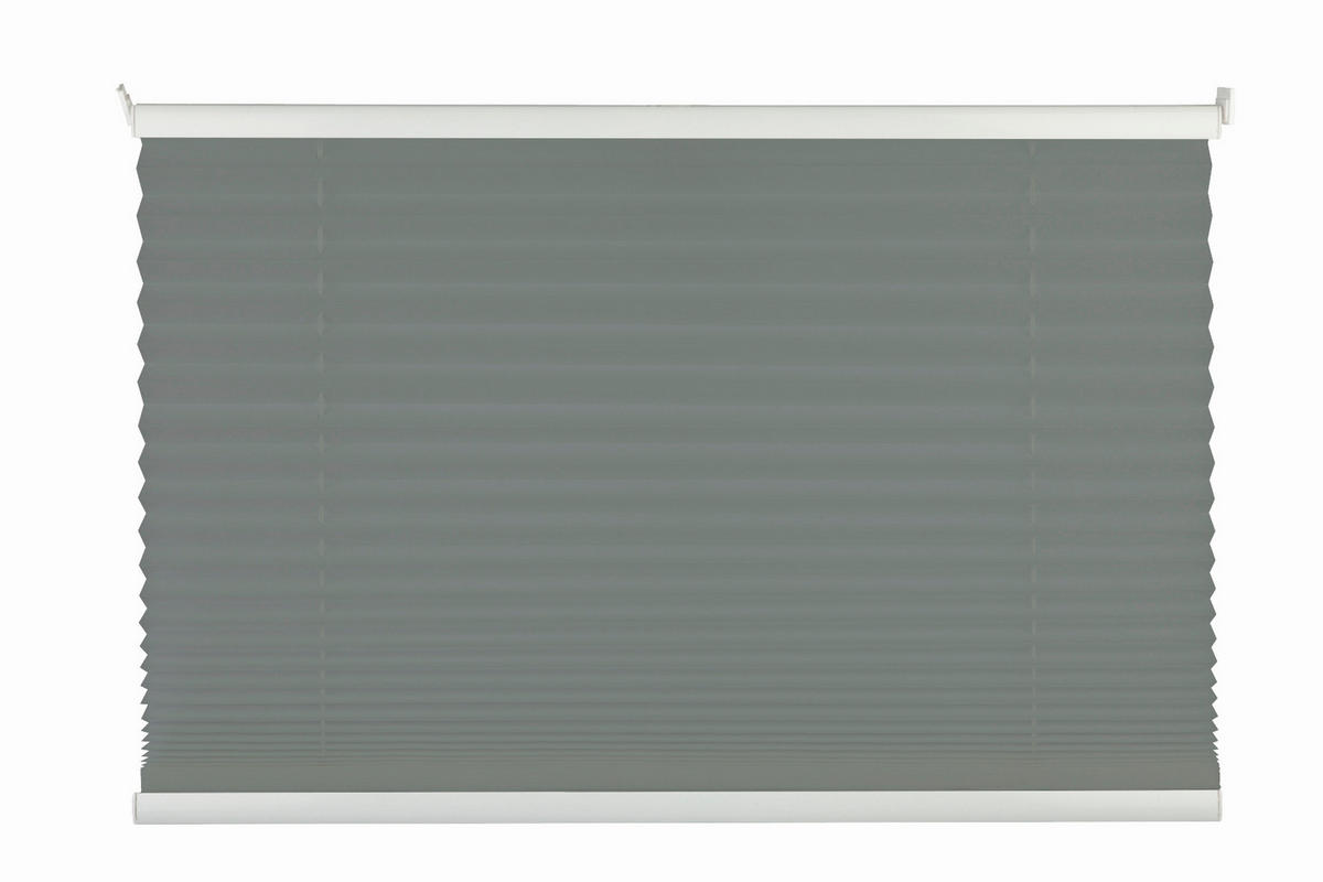 PLISSEE  halbtransparent   75/130 cm   - Hellgrau, Design, Textil (75/130cm) - Homeware