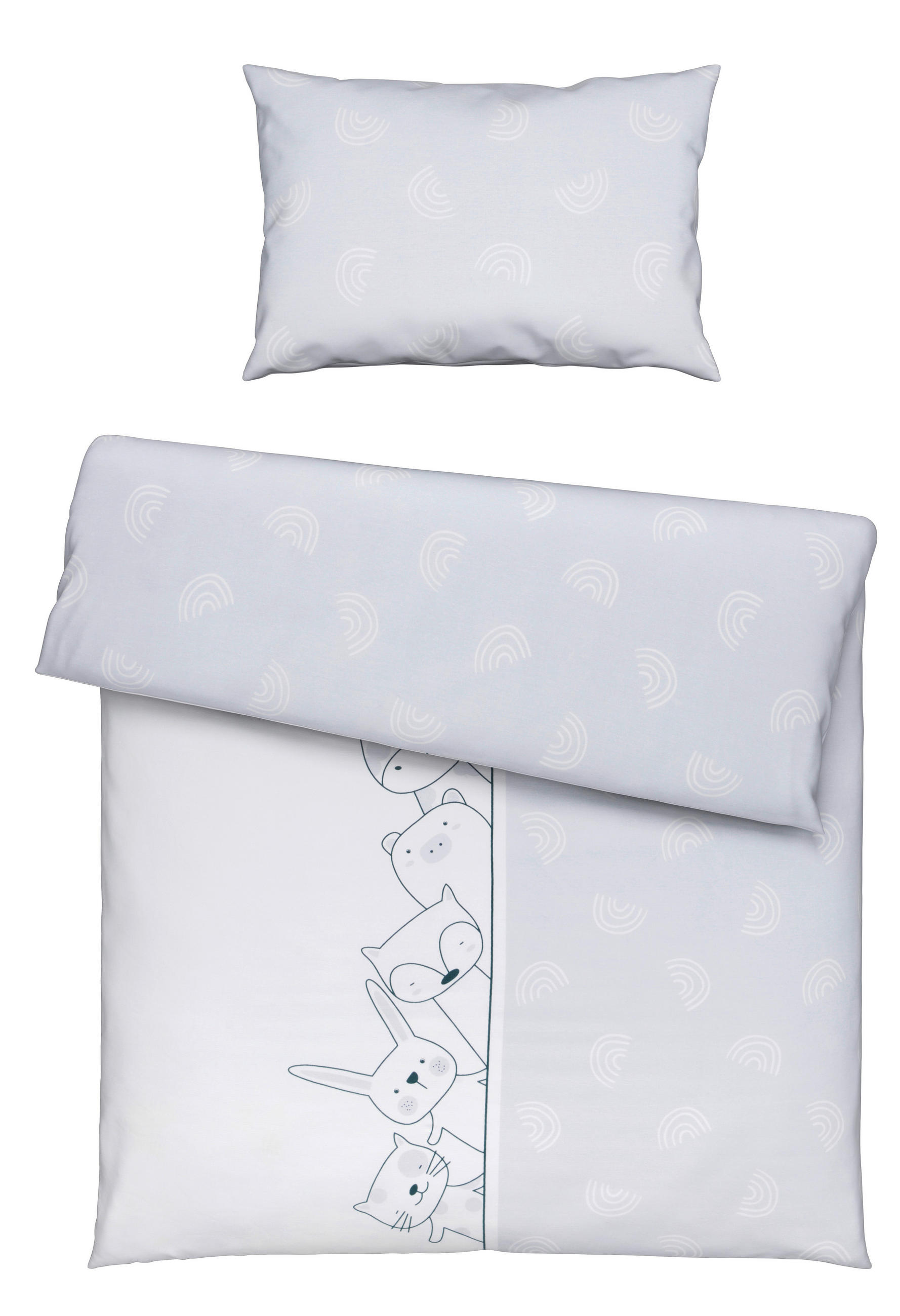 DETSKÁ POSTEĽNÁ BIELIZEŇ 100/135 cm  - sivá/biela, Design, textil (100/135cm) - Avelia