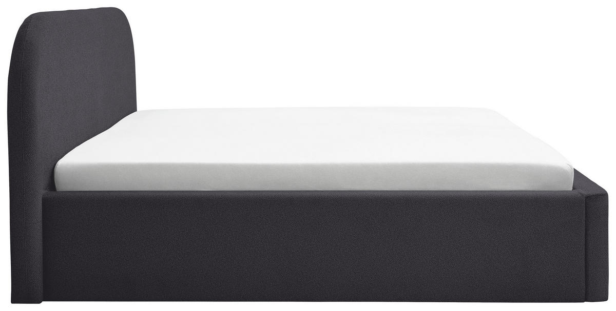 POLSTERBETT Bettkasten, Lattenroste 160/200 cm  in Anthrazit  - Anthrazit/Schwarz, Design, Holz/Textil (160/200cm) - Boxxx