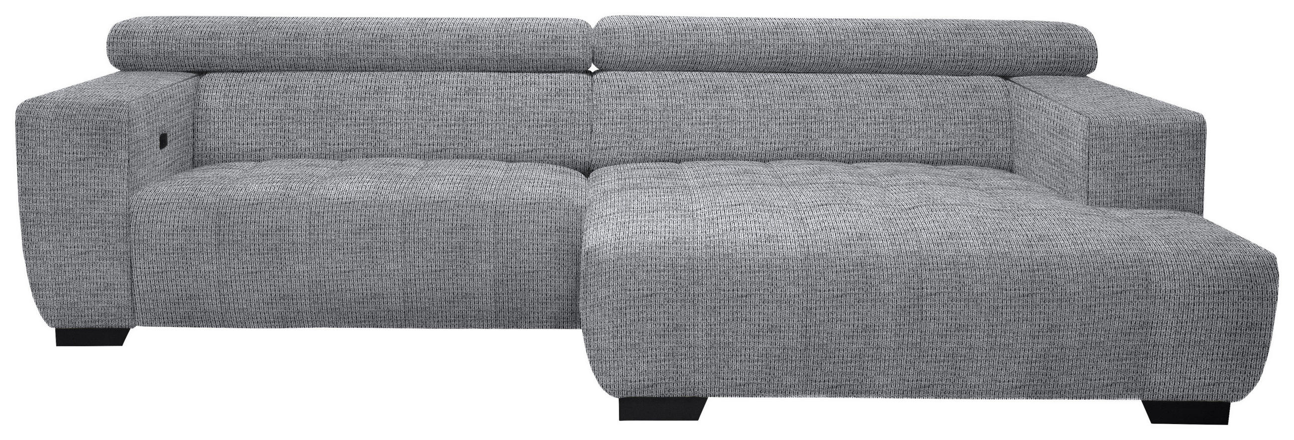 ECKSOFA  in Webstoff Grau  279/182 cm  - Schwarz/Grau, KONVENTIONELL, Textil/Metall (279/182cm) - Hom`in