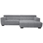 ECKSOFA  in Webstoff Grau  279/182 cm  - Schwarz/Grau, KONVENTIONELL, Textil/Metall (279/182cm) - Hom`in