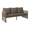 LOUNGESOFA  - Beige/Schwarz, MODERN, Holz/Metall (190/73/76cm) - Ambia Garden