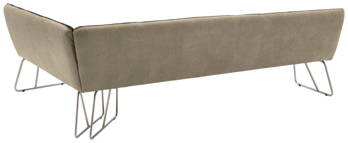 ECKBANK 284/184 cm Flachgewebe Anthrazit, Edelstahlfarben, Greige   - Edelstahlfarben/Greige, Design, Textil/Metall (284/184cm) - Dieter Knoll