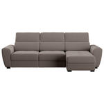 ECKSOFA  in Velours Braun  - Schwarz/Braun, KONVENTIONELL, Kunststoff/Textil (285/177cm) - Carryhome