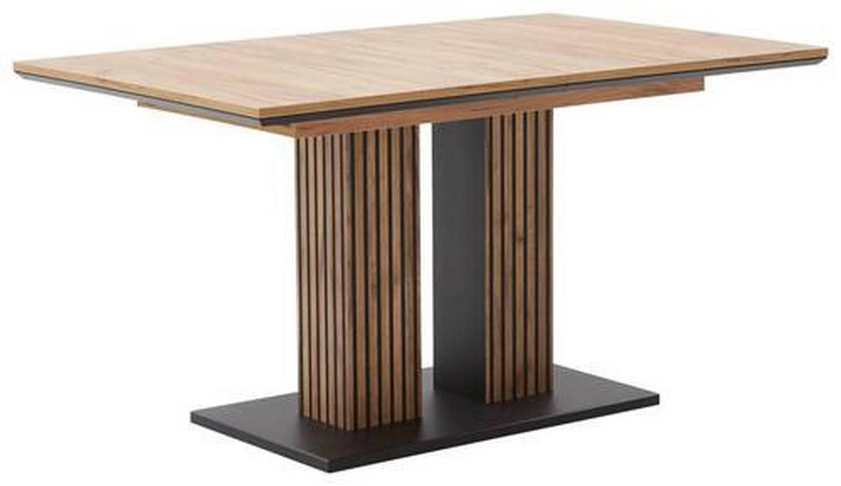 ESSTISCH in Holzwerkstoff 160-200/90/76 cm  - Eichefarben/Schwarz, Design, Holzwerkstoff (160-200/90/76cm) - Valdera