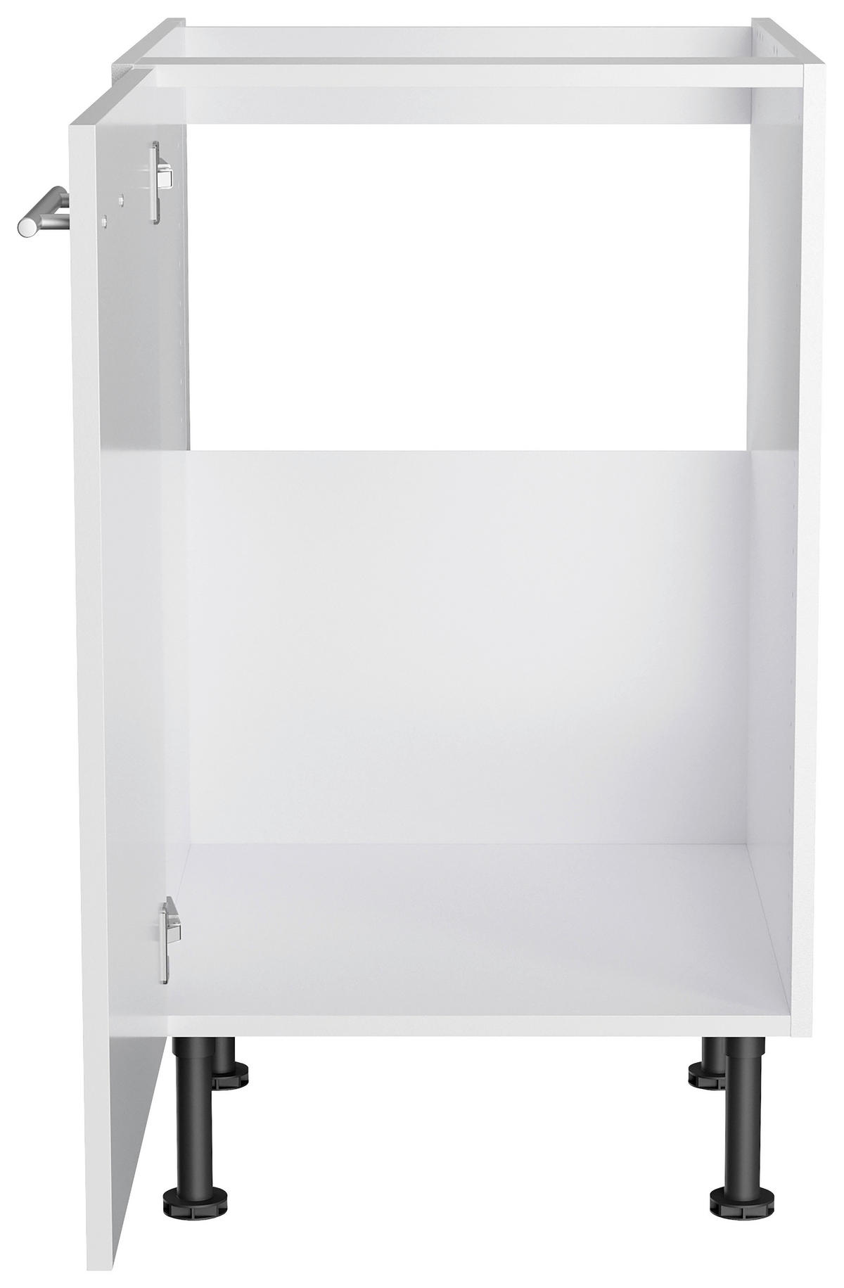 KÜCHENBLOCK 210 cm   in Weiß, Weiß Hochglanz  - Edelstahlfarben/Weiß Hochglanz, Basics, Holzwerkstoff/Metall (210cm) - Optifit