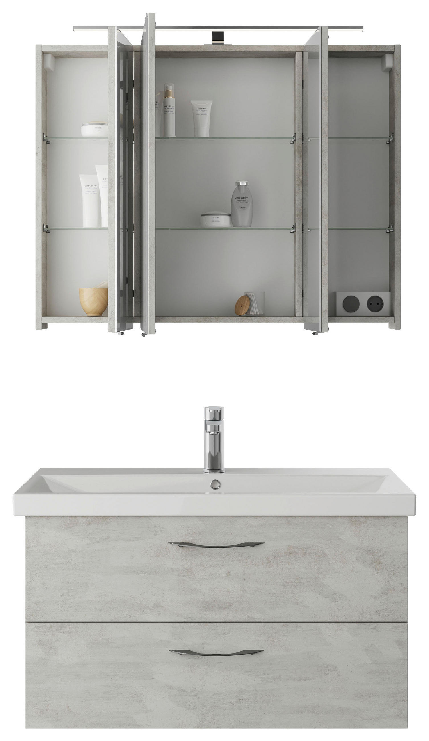 Thumbnail - Pelipal Badezimmer Serie 4035, Grau, Holzwerkstoff, 2 Schubladen, 90 cm, Made in Germany, hängend, Badezimmer, Badmöbels...