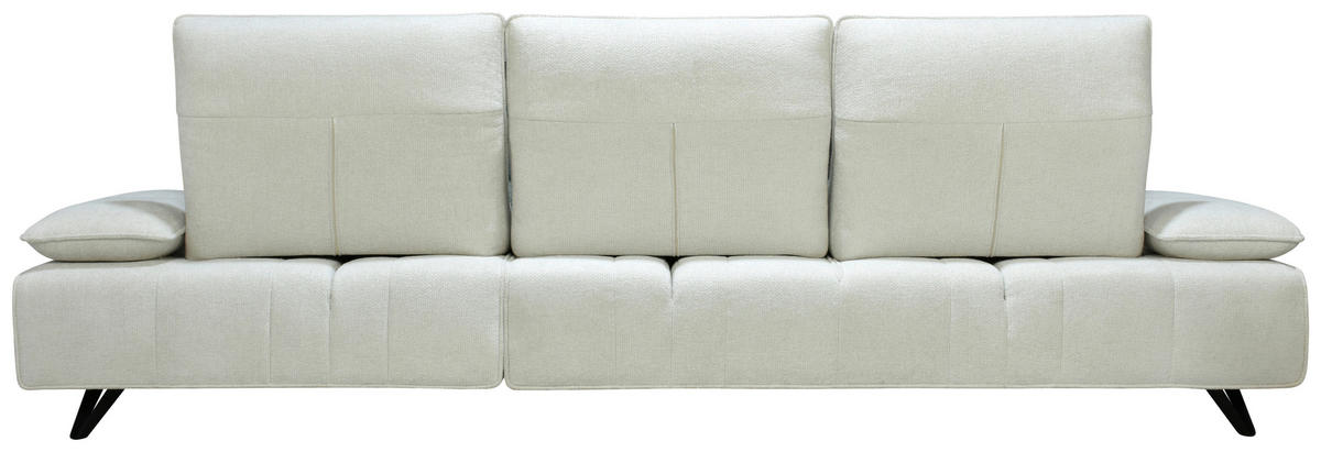 ECKSOFA Creme Chenille  - Creme/Schwarz, Design, Kunststoff/Textil (314/162cm) - Livetastic