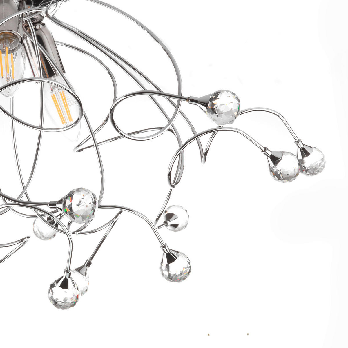 DECKENLEUCHTE 55/45 cm   - Chromfarben, KONVENTIONELL, Glas/Metall (55/45cm)