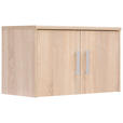 AUFSATZSCHRANK 72/43/36 cm   - Silberfarben/Sonoma Eiche, KONVENTIONELL, Holzwerkstoff/Metall (72/43/36cm) - Xora