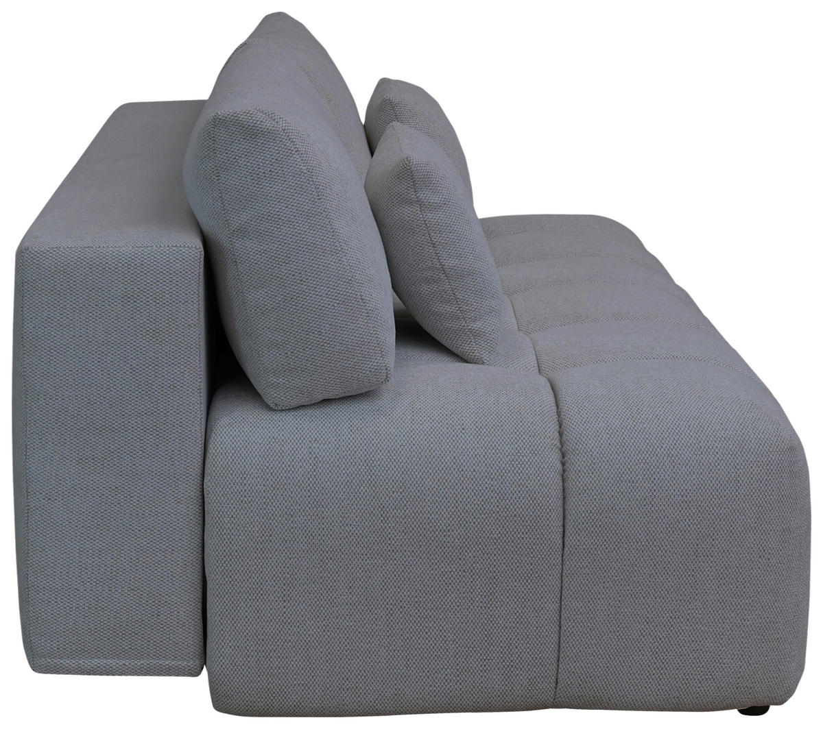 BOXSPRINGSOFA in Chenille Grau  - Schwarz/Grau, MODERN, Kunststoff/Textil (210/72/105cm) - Cantus