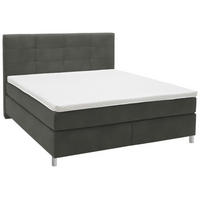 BOXSPRINGBETT 200/200 cm  in Grau  - Chromfarben/Grau, Konventionell, Kunststoff/Textil (200/200cm) - Voleo