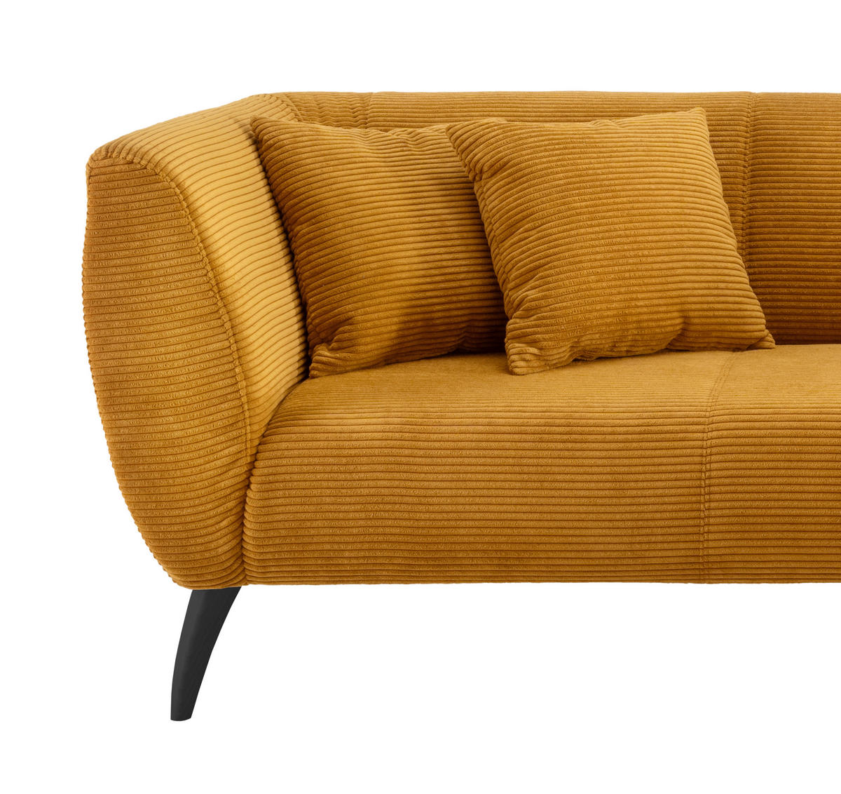 ECKSOFA in Cord Goldfarben  - Goldfarben/Schwarz, Modern, Holz/Textil (264/160cm) - MID.YOU