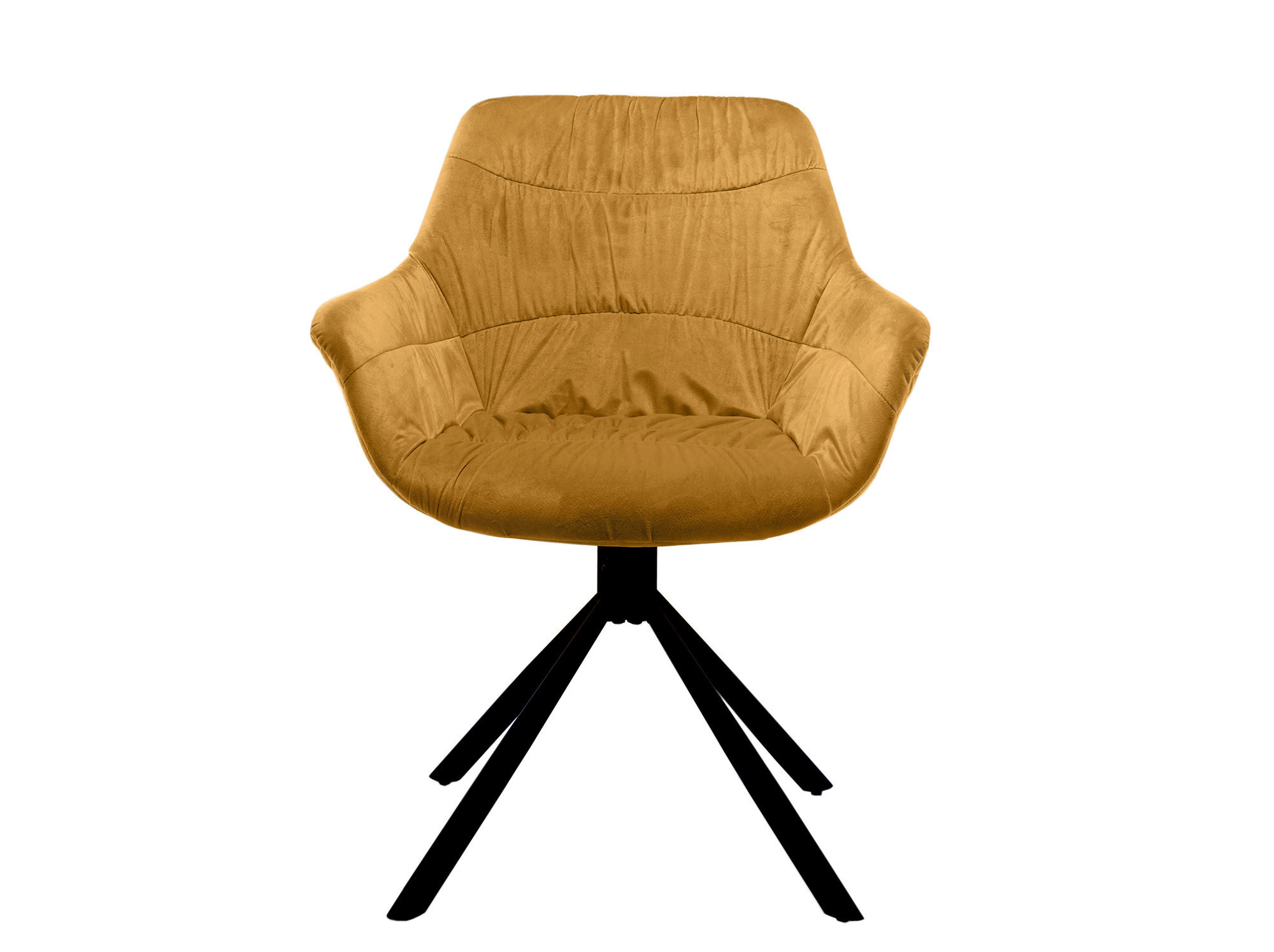 ARMLEHNSTUHL  in Samt  - Senfgelb/Schwarz, MODERN, Textil/Metall (64/82/63cm) - Livetastic