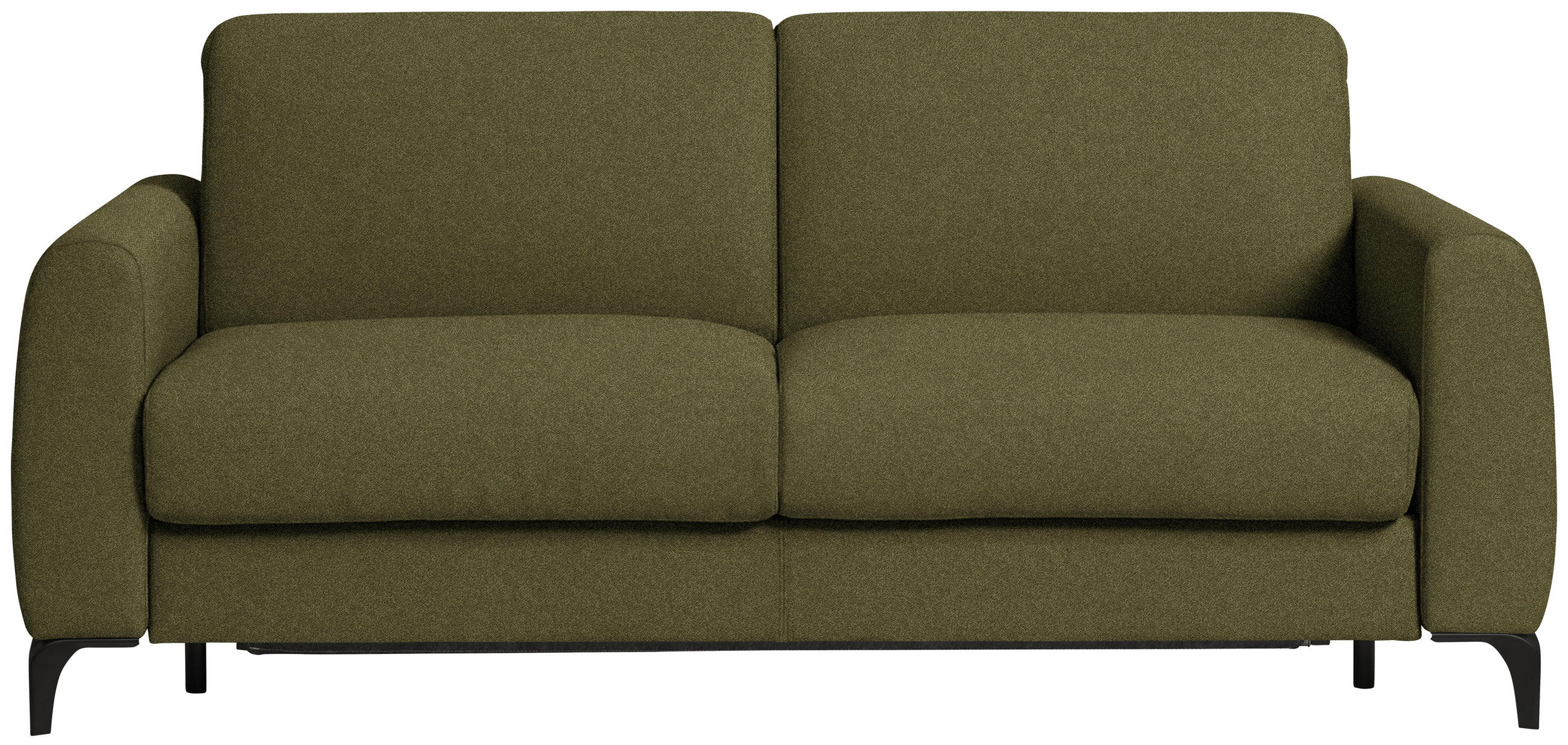 SCHLAFSOFA Flachgewebe Olivgrün  - Schwarz/Olivgrün, Konventionell, Holz/Textil (203/88/102cm) - Novel