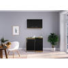 MINIKÜCHE 100 cm   in Schwarz, Sonoma Eiche  - Edelstahlfarben/Eichefarben, MODERN, Holzwerkstoff/Kunststoff (100cm) - Respekta
