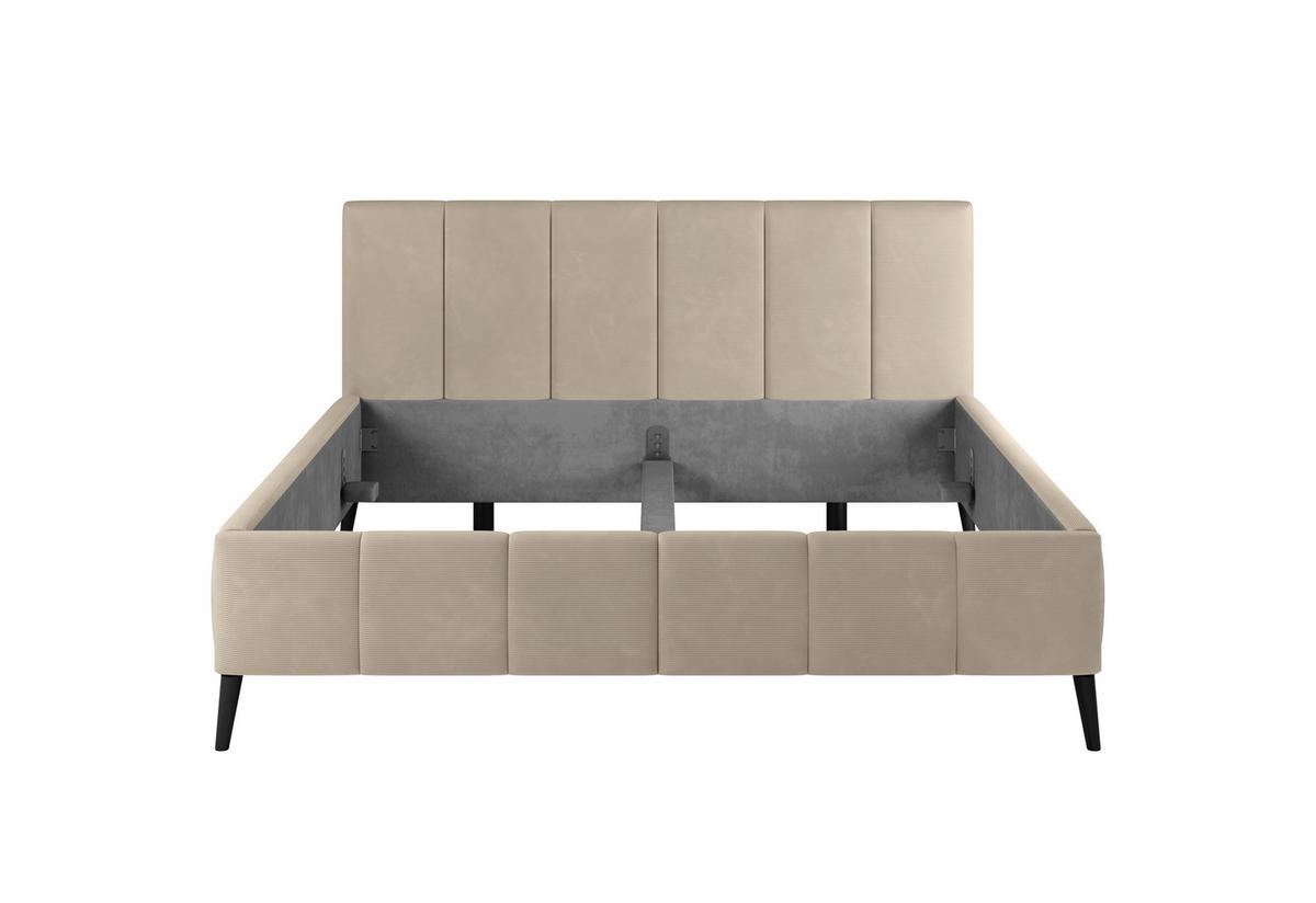 POLSTERBETT 160/200 cm  in Beige  - Beige/Schwarz, Trend, Holz/Textil (160/200cm) - home24