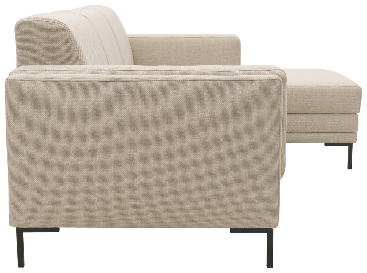 ECKSOFA in Webstoff Beige  214/146 cm  - Beige/Schwarz, Design, Textil/Metall (214/146cm) - LOOKS by W.Joop
