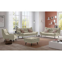 SESSEL in Mikrofaser Creme  - Creme/Schwarz, Design, Textil/Metall (100/104/99cm) - Xora