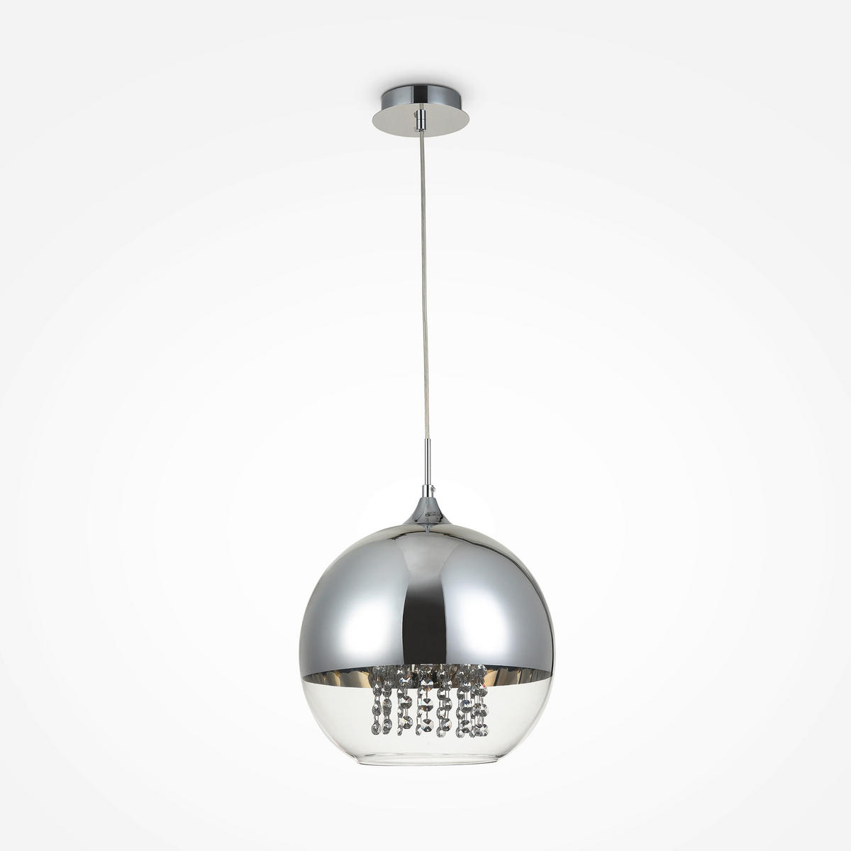 PENDELLEUCHTE 30/30/28 cm    - Transparent/Nickelfarben, Trend, Glas/Metall (30/30/28cm) - MAYTONI