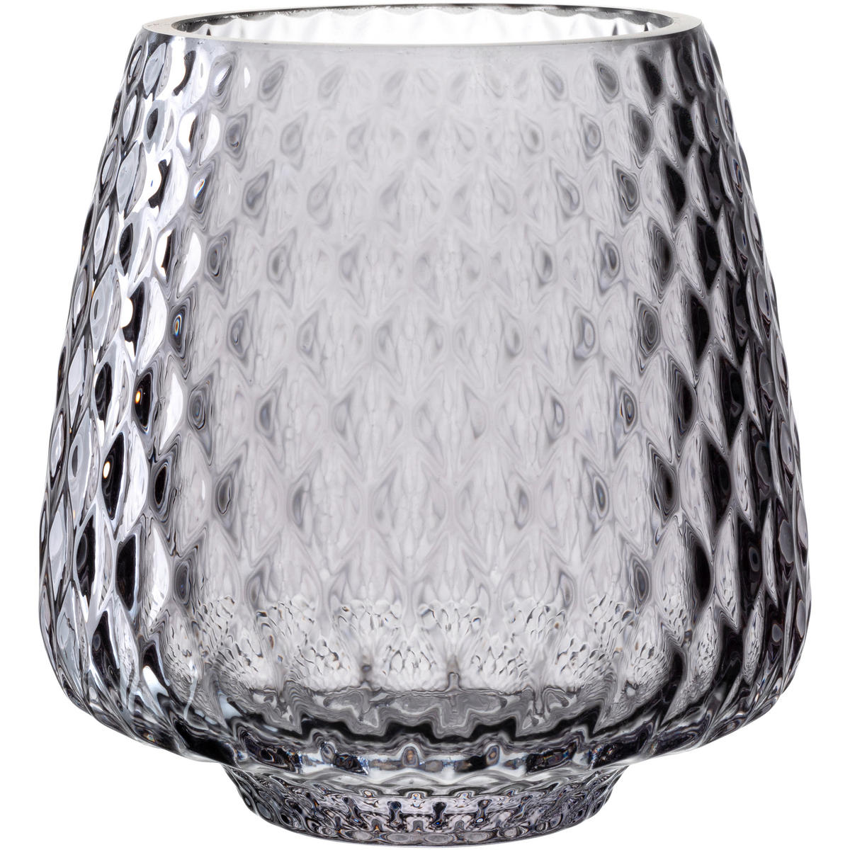 TEELICHTGLAS  - Grau, Basics, Glas (10/10/10cm) - Leonardo