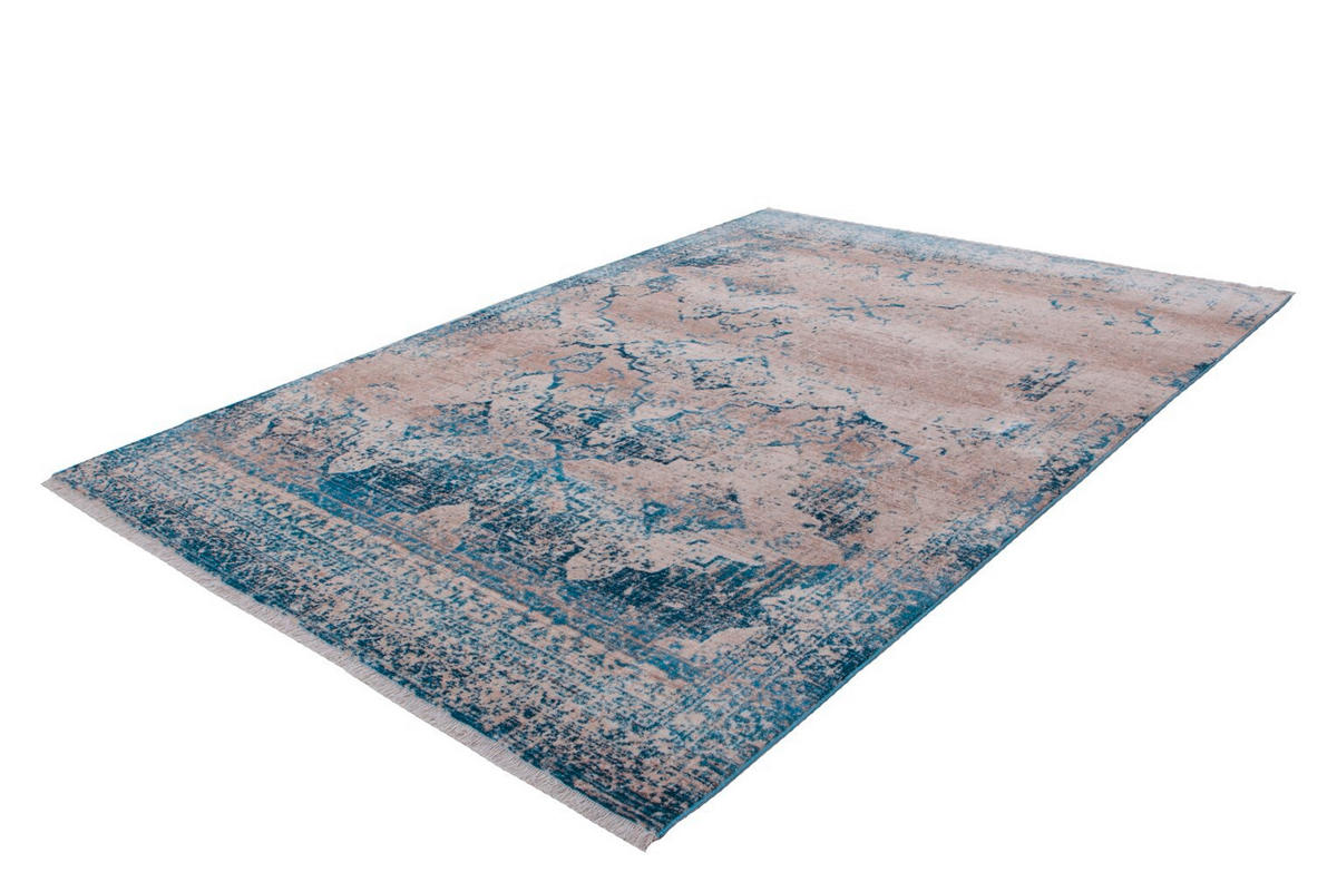 FLACHWEBETEPPICH 80/150 cm Antigua Blau, Creme  - Blau/Creme, Design, Textil (80/150cm) - Novel