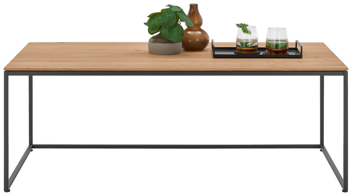 COUCHTISCH in Holz, Metall 120/65/43,5 cm  - Eichefarben/Anthrazit, Design, Holz/Metall (120/65/43,5cm) - Johann Jakob