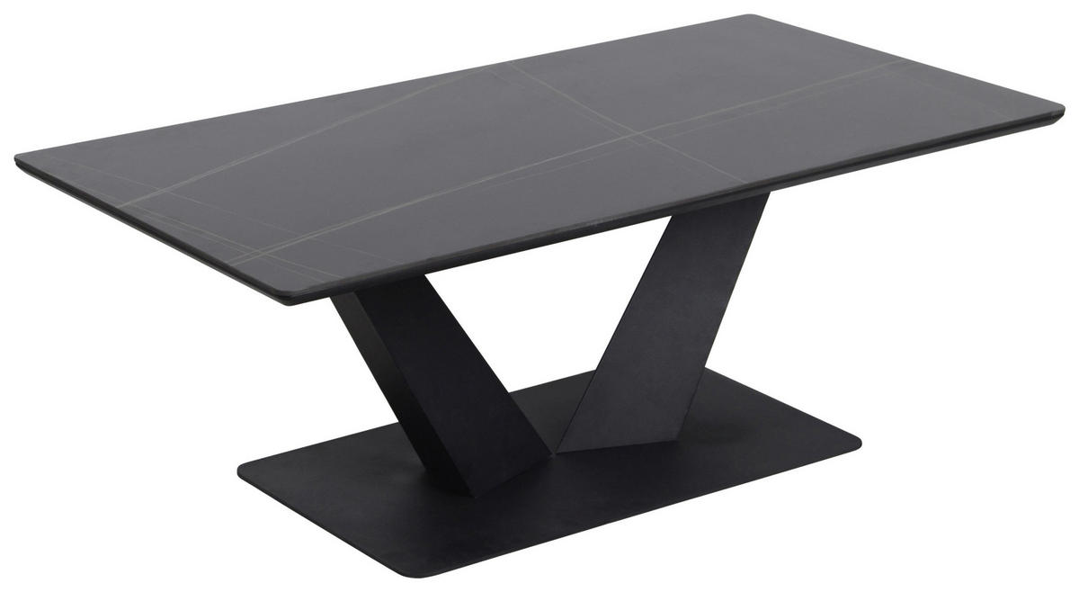 COUCHTISCH 110/60/42 cm rechteckig Schwarz  - Schwarz, Design, Keramik/Metall (110/60/42cm) - Stylife