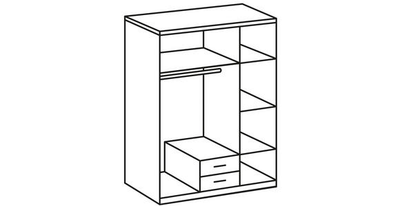 DREHTÜRENSCHRANK in Weiß, Goldfarben - Goldfarben/Weiß, Design, Glas/Holzwerkstoff (135/199/58cm) - Carryhome