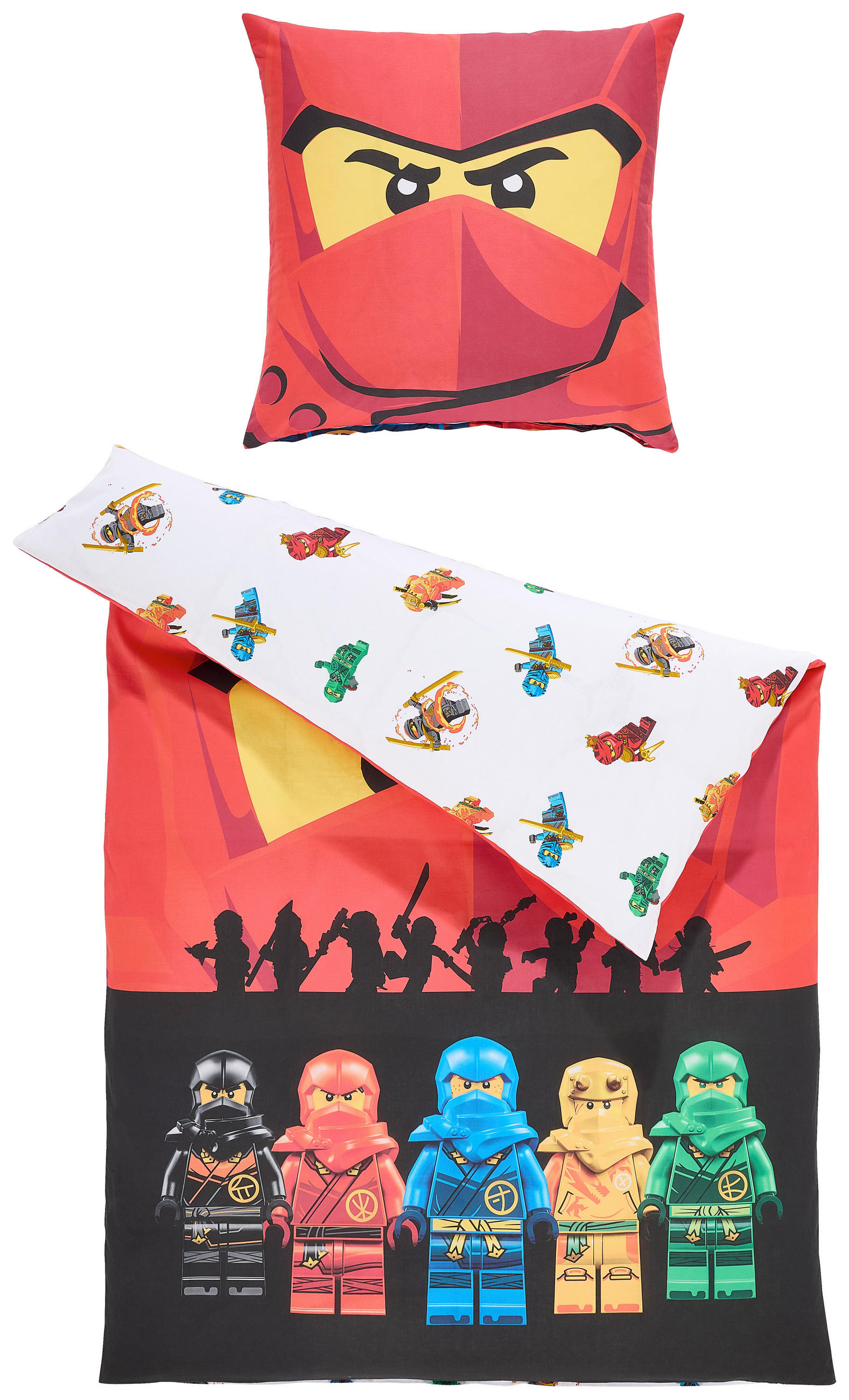 JUGENDBETTWÄSCHE Lego Ninja Assemble Fotogewebe 135/200 cm  - Multicolor, Design, Textil (135/200cm) - Lego