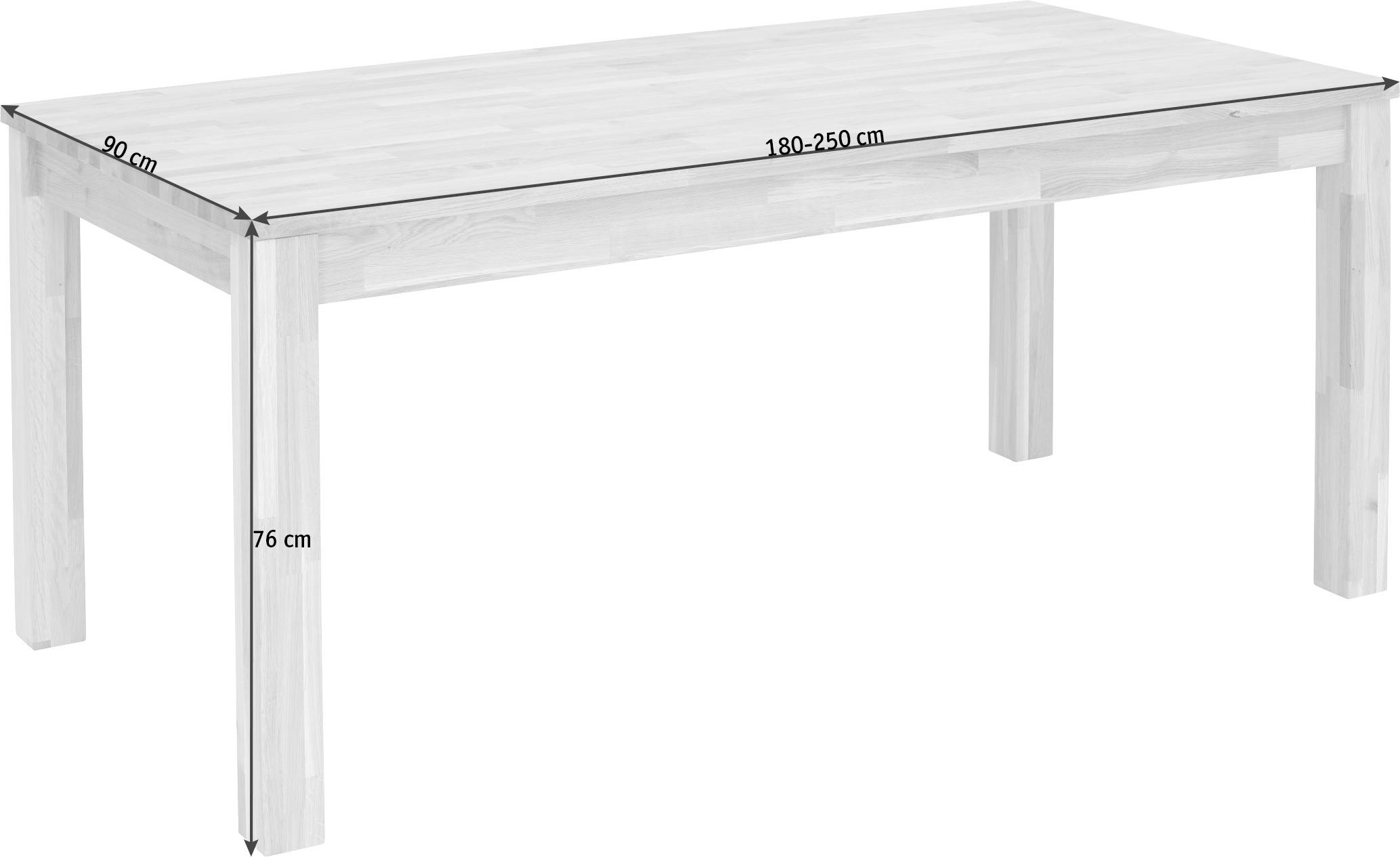 ESSTISCH Eichefarben rechteckig  ausziehbar  - Eichefarben, KONVENTIONELL, Holz (180-250/90/76cm) - Valdera