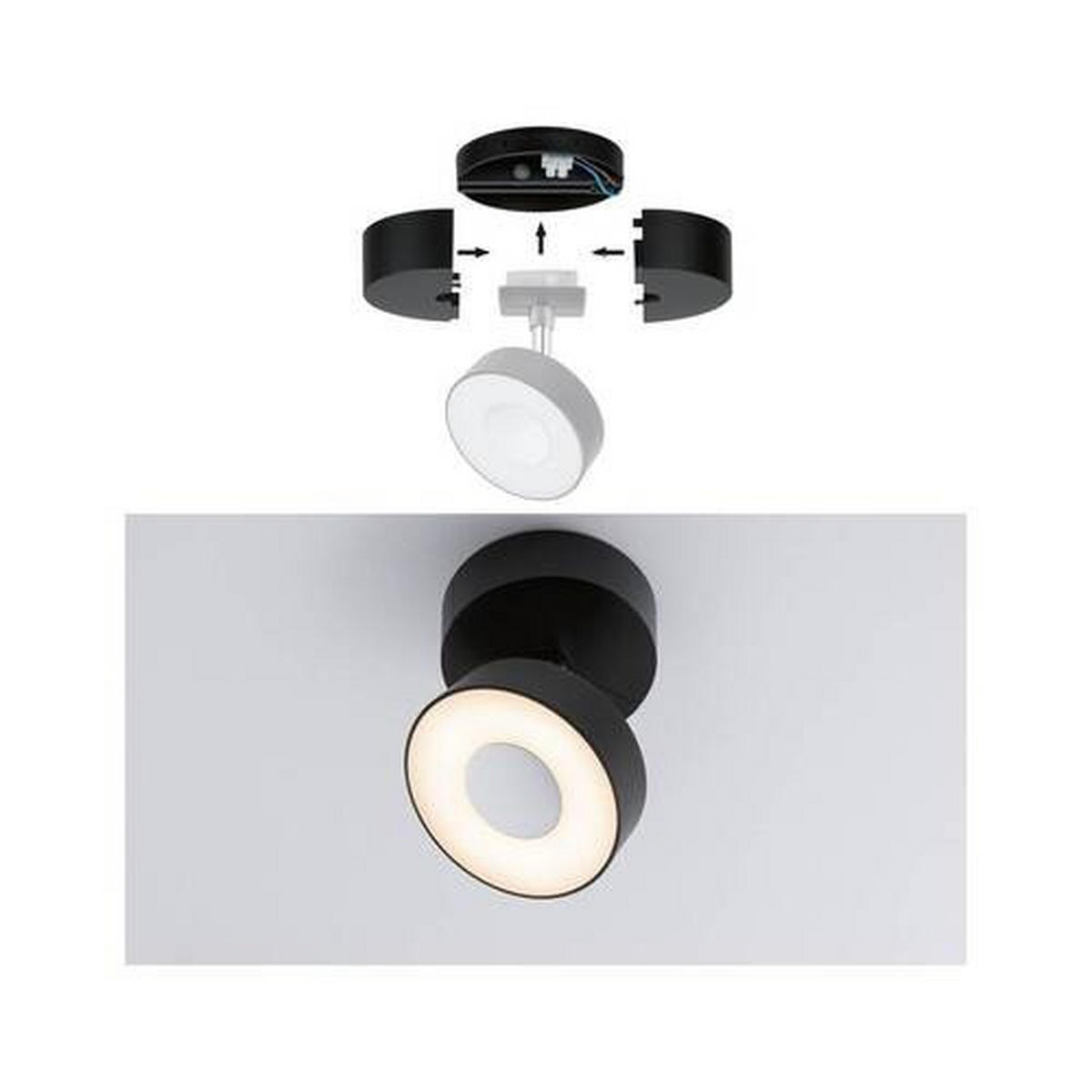 SCHIENENSYSTEM-STRAHLER 10/3,55 cm   - Schwarz, Basics, Kunststoff (10/3,55cm) - Paulmann
