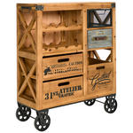 BARWAGEN Tanne massiv Grau, Naturfarben, Schwarz  - Schwarz/Naturfarben, LIFESTYLE, Holz/Metall (82,5/32,5/98cm) - Landscape