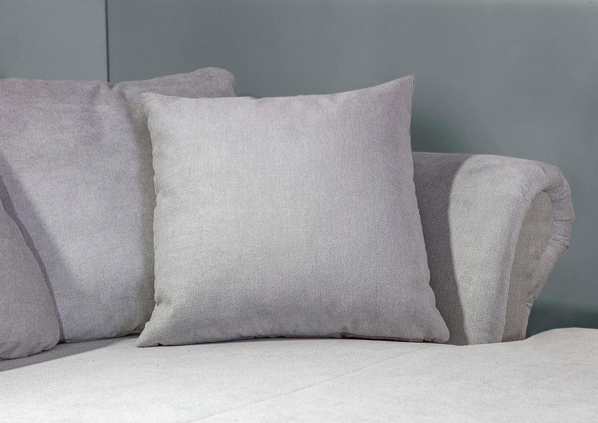 HÖRNSOFFA i flatväv ljusgrå  - ljusgrå/mörkbrun, Klassisk, trä/textil (280/190cm) - Livetastic