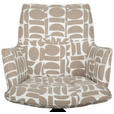 ARMLEHNSTUHL  in Eisen Jacquard  - Taupe/Schwarz, Design, Textil/Metall (59/89,5/63cm) - Novel