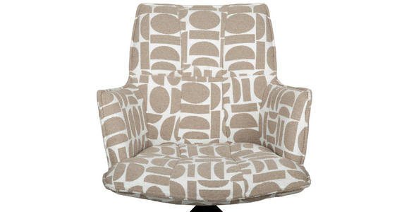 ARMLEHNSTUHL in Eisen Jacquard - Taupe/Schwarz, Design, Textil/Metall (59/89,5/63cm) - Novel