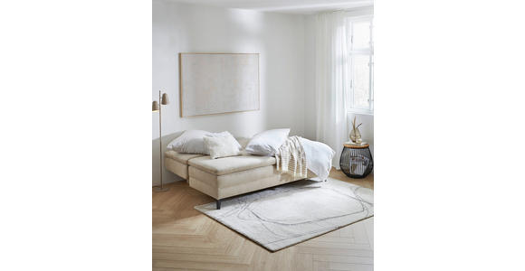 BOXSPRINGSOFA Charlize in Cord Beige  - Beige/Schwarz, Design, Textil/Metall (200/100/108cm) - Novel