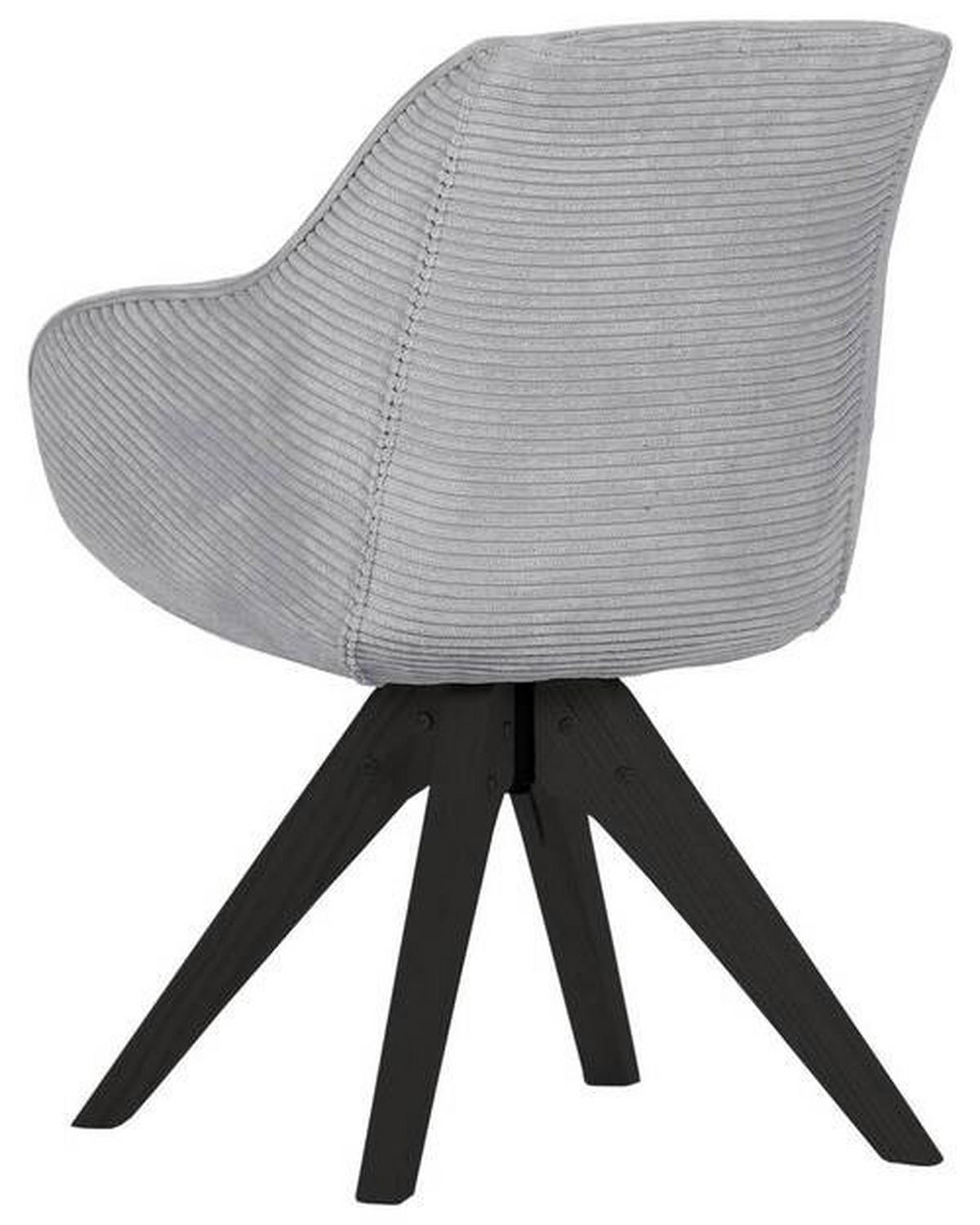 ARMLEHNSTUHL  in Cord  - Hellgrau/Schwarz, Design, Holz/Textil (60/83/65cm) - Landscape