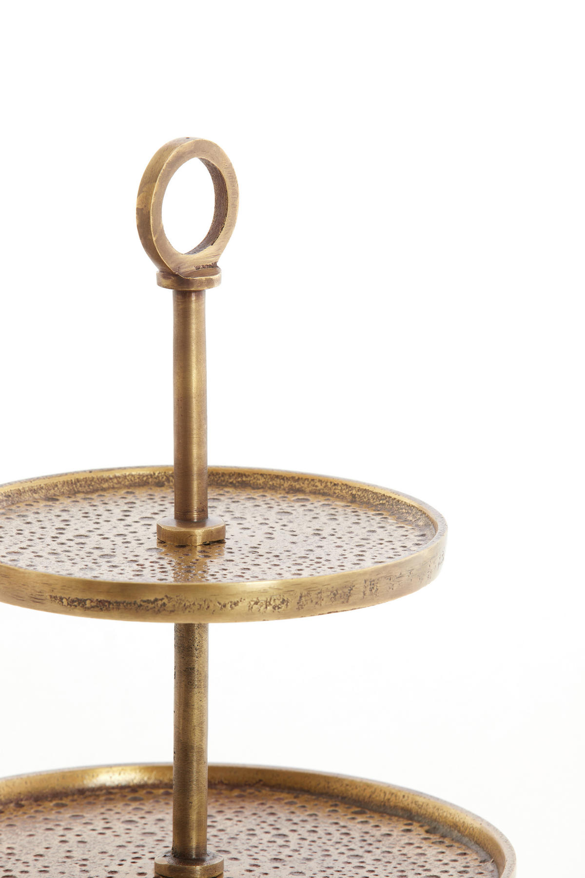 ETAGERE 2-stöckig - Bronzefarben, Trend, Metall (24/24/37cm) - Light & Living