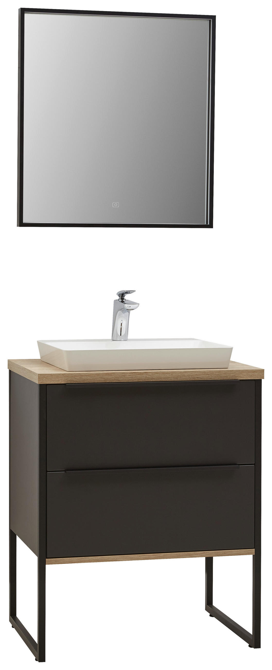 BADEZIMMER  in 60 cm  - Schwarz, Design, Holzwerkstoff/Stein (60cm) - Dieter Knoll