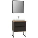 BADEZIMMER  in 60 cm  - Schwarz, Design, Holzwerkstoff/Stein (60cm) - Dieter Knoll