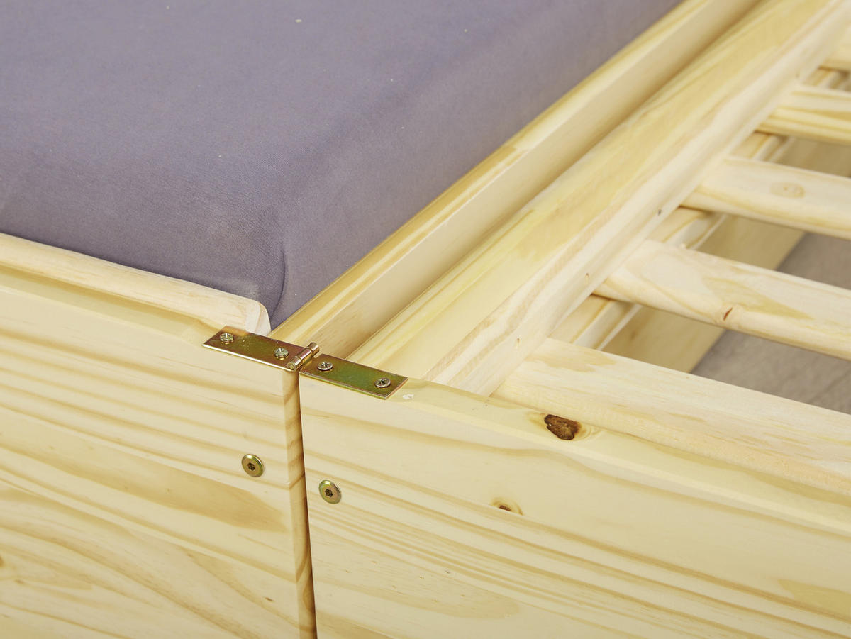 Bett "Lotar" , 90/200 cm Naturfarben  - Naturfarben, Konventionell, Holz (90/200cm) - MID.YOU