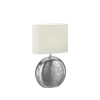 TISCHLEUCHTE - Sandfarben/Weiss, Konventionell, Textil/Metall (34/17/53cm) - Fischer & Honsel