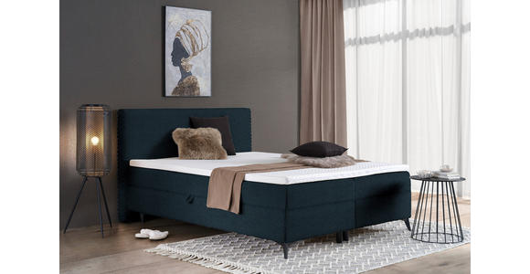 BOXBETT 140/200 cm in Blau - Blau/Schwarz, Design, Holz/Holzwerkstoff (140/200cm) - Xora