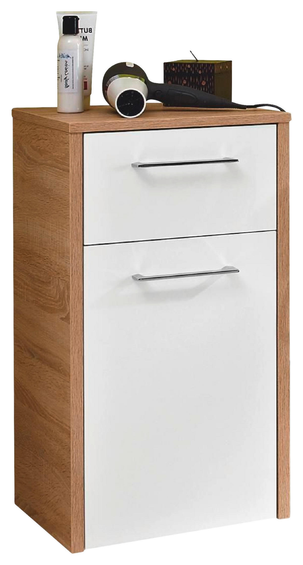 UNTERSCHRANK 40,6/71,8/32,8 cm   - Chromfarben/Eichefarben, Design, Holzwerkstoff/Metall (40,6/71,8/32,8cm) - Carryhome